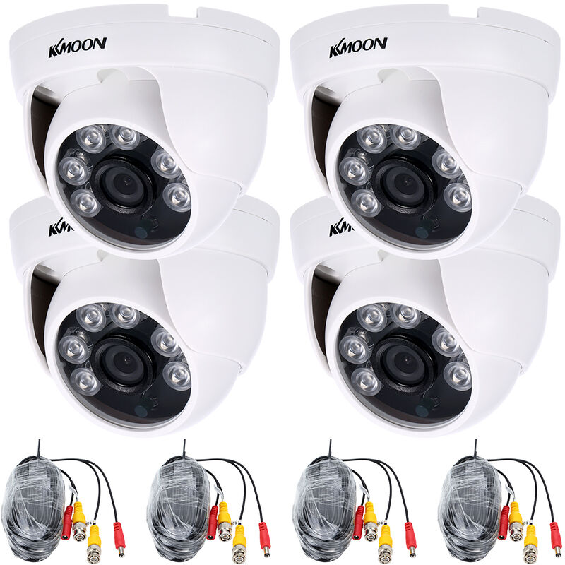 

Happyshopping - 4 * 720P AHD IR Domo CCTV Camara + 4 * 60 pies Cable de vigilancia Soporte IR-CUT Vision nocturna 6pcs Array Lamparas infrarrojas 1 /