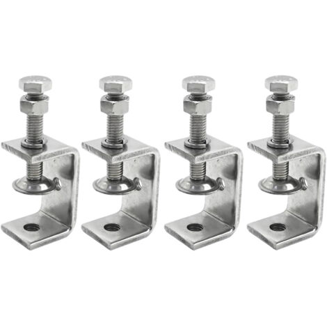 4 abrazaderas en C de 30 mm, acero inoxidable 304, rango de sujeción ajustable de 0 a 25 mm para soldadura, carpintería, muebles y ebanistería.