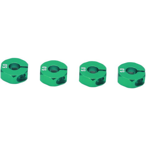 4 Adaptateurs de Roue 12mm avec Goupilles et Vis pour Voiture RC 1/10, Pièces de Rechange en Vert