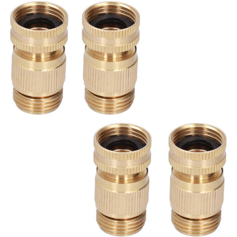 4 Adaptateurs Laiton pour Arrosage Jardin, Raccords Rapides Filetés 3/4" GHT Tuyau