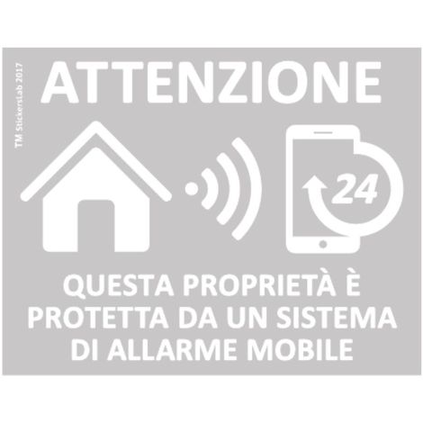 4 Adesivi allarme GPS antifurto proprietà privata con sistema di allarme mobile Misura - 4 Adesivi (11cm x 8,6cm)