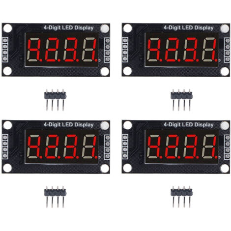 4 afficheurs numériques LED 4 digits 7 segments 0,36 pouces avec contrôleur TM1637, couleur rouge, pour affichage numérique MRA110B