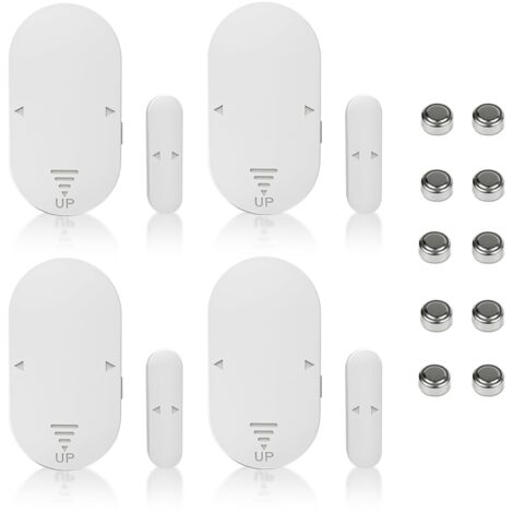 4 alarmas inalámbricas para puertas y ventanas de 130 dB con sensor magnético y 5 modos de alarma para seguridad en el hogar y para niños. Detectores antirrobo y antiintrusión con sirena y pilas inclu