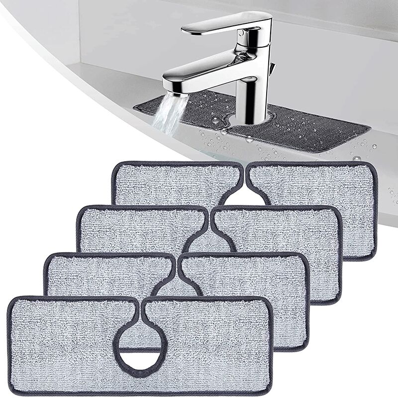 

4 alfombrilla absorbente para grifo, almohadillas de paño de limpieza de microfibra, protector contra salpicaduras envolvente alrededor del grifo,