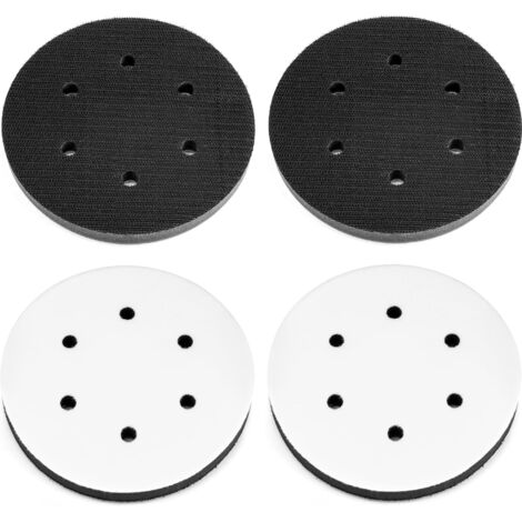 4 almohadillas de lijado suaves de 125 mm, almohadilla de esponja para discos de lijado (6 agujeros)