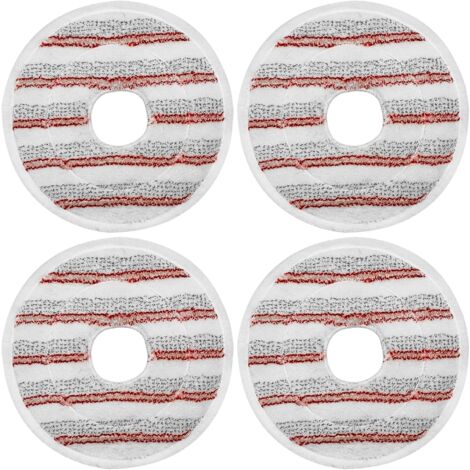 4 almohadillas de limpieza rojas compatibles con recambios Vileda Spin and Clean Mop, almohadillas de limpieza de microfibra lavables y reutilizables