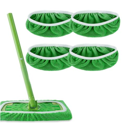 4 almohadillas lavables y reutilizables para fregona, repuesto de fregona plana, juego de fregona