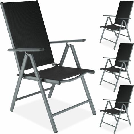 main image of "4 aluminium garden chairs - reclining garden chairs, garden recliners, outdoor chairs"