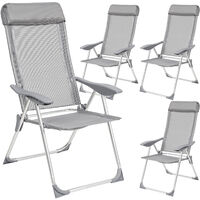 4 Aluminium Gartenstühle mit Kopfteil