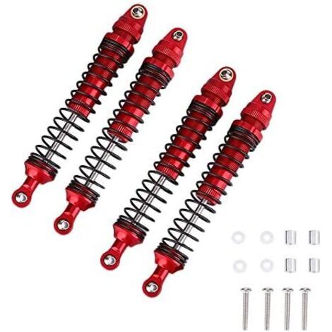 4 amortiguadores RC de aluminio ensamblados, resortes, piezas de mejora para camión RC 1/10 (100 mm)