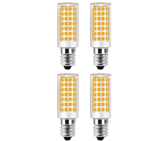 4 ampoules LED maïs E14 9W blanc chaud 3000K, 900LM, AC 220V-240V, dimmables, 67mmx18mm, pour éclairage intérieur [Classe énergétique E]