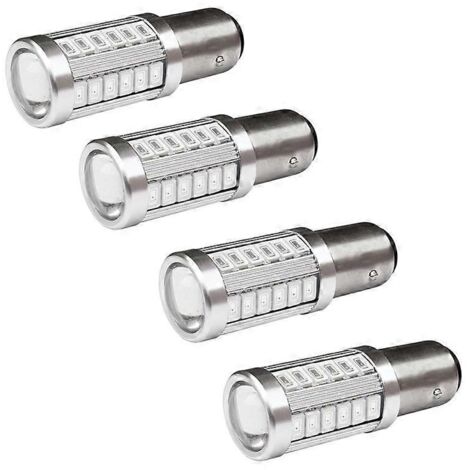 4 ampoules rouges 1157 P21/5w Bay15d à feu stop ultra-lumineux