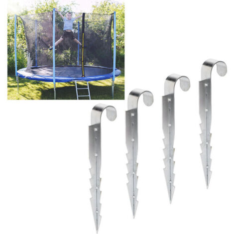 4 ancrages de sécurité robustes pour trampoline, piquets de sol en acier galvanisé pour balançoire extérieure