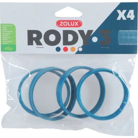 4 anneaux connecteur pour tube Rody couleur bleu taille ø 6 cm pour rongeur - zolux - Bleu