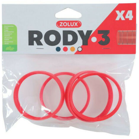 4 anneaux connecteur pour tube Rody couleur rouge taille ø 6 cm pour rongeur - zolux - Rouge