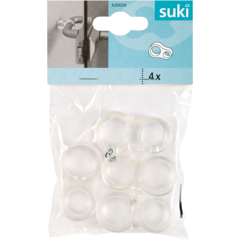 

Fix-o-moll - 4 Antigolpes para manillas de puerta transparente