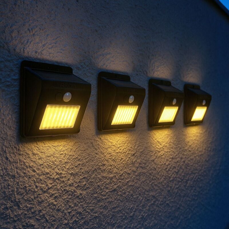 4 Appliques solaire cct (Blanc chaud et Blanc froid) rana IP54 220 Lumens