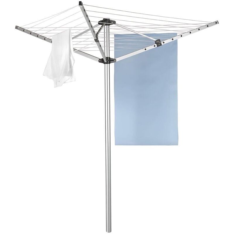 4 Arm 55m Aluminium Rotary Airer / Washing Line with 38mm Pole