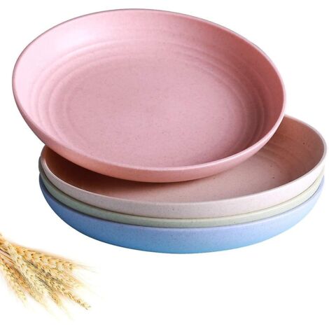 4 assiettes de paille de blé légères