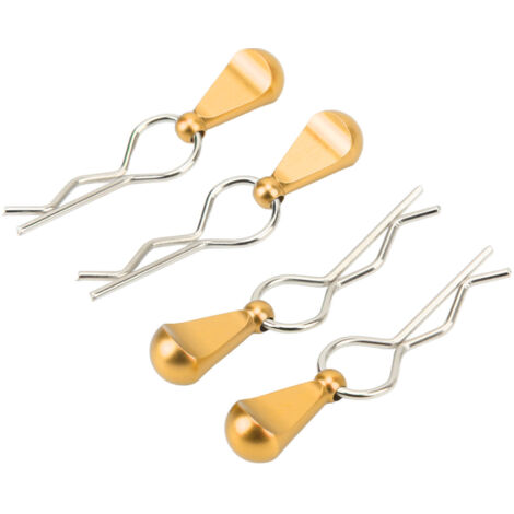 4 attaches métalliques dorées pour châssis de voiture RC 1/8 1/10, pièces de rechange avec languettes