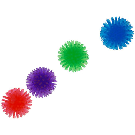 4 Balles hérisson ø 3 cm jouet pour chat - animallparadise - Multicolor