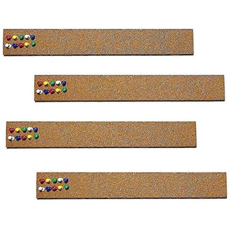 4 bandes de liège pour tableau d'affichage avec 35 punaises, 15 x 2 pouces (1,27 cm) - 1/2 pouce (1,27 cm) d'épaisseur.