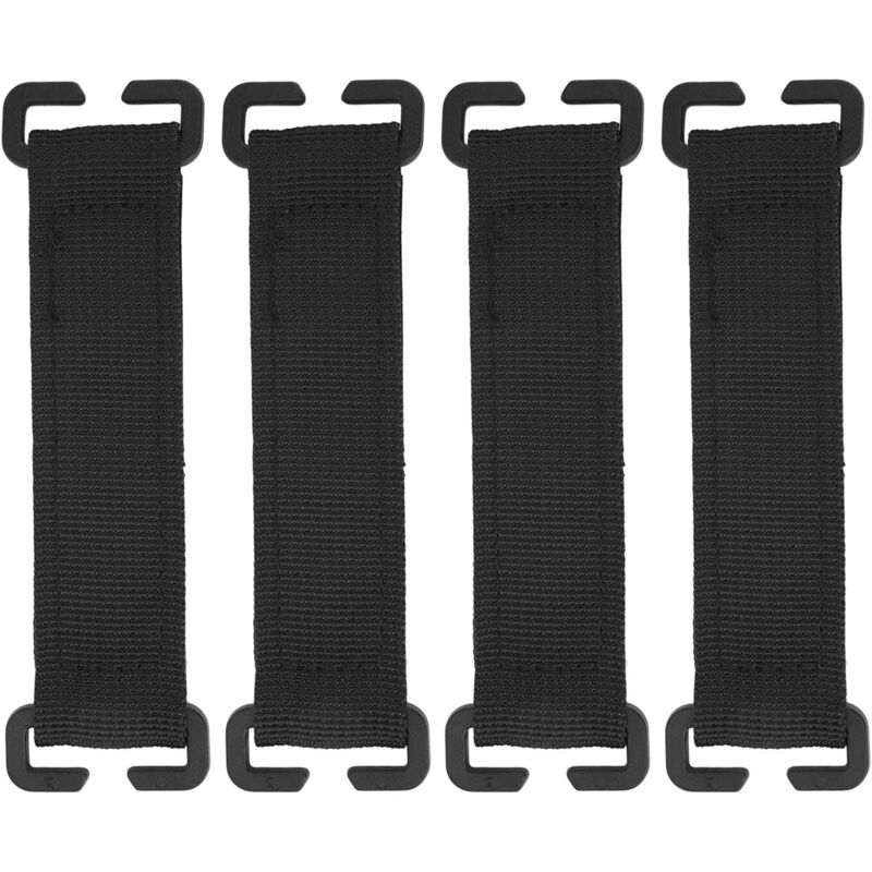 4 bandes MOLLE noir pour sac à dos, adhésion puissante, attaches robustes en nylon, idéales pour équipement de randonnée et voyage