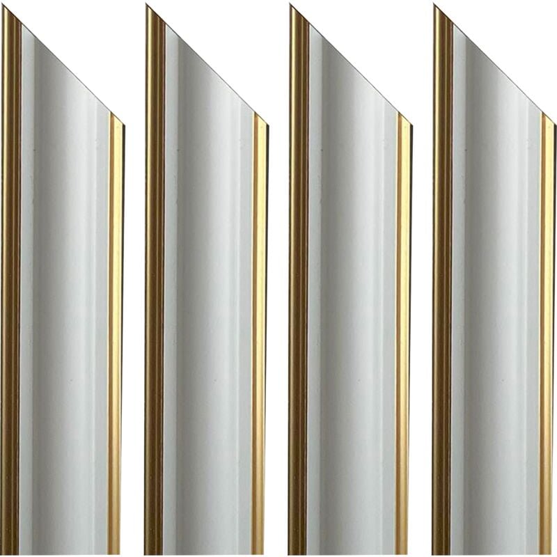 4 barre intere pretagliate ad angolo per Bugna Boiserie in polimeri linea gold (doppio filo oro) ral 9010 varie dimensioni-4 barre da 280cm