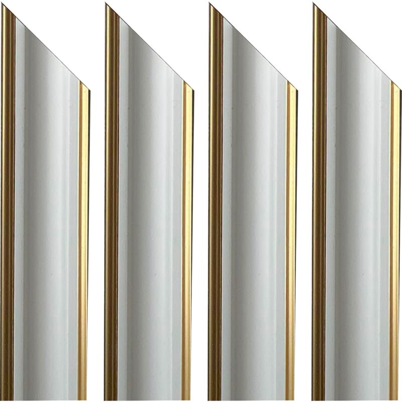 4 barre intere pretagliate ad angolo per Bugna Boiserie in polimeri linea gold (doppio filo oro) ral 9010 varie dimensioni-4 barre da 120cm