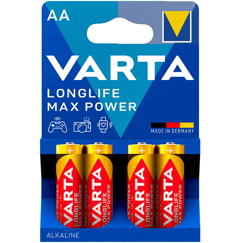 

Pila longlife max power aa - lr06 (blister 4 unid) ø14,5x50,5mm - Varta