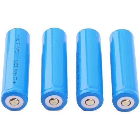 4 BATTERIES LITHIUM-ION RECHARGEABLES 680 mAh 3.7V BL-18650 TORCHES LED