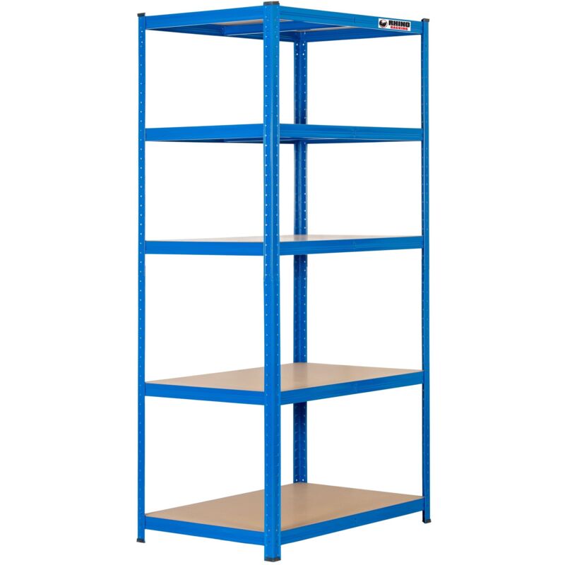 4 Bays 180 x 90 x 60cm Blue 5 Tier Boltless Heavy Duty Garage Shelving Unit 1000kg Load Weight