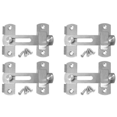 4 bisagras de acero inoxidable para puertas corredizas, cerraduras de seguridad, varillas de bloqueo para puertas, ventanas y muebles.