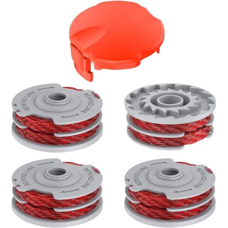 4 Bobine de Fil Convient pour Flymo FLY021/513937190,Rechange Coupe Bordure pour Flymo Contour 500 XT,Power Trim 500 XT,Mini Trim Contour XT,Mini Trim Auto St/XT/Plus XT(4 Bobine+1 Couvercle)