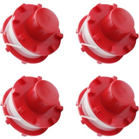 4 Bobines de Fil pour Coupe-Bordure Einhell GE-CT 36/30 Li E Solo, AGILLO 36/255 BL, AGILLO 18/200, Longueur 8 m, Fil Nylon, Diamètre 2 mm