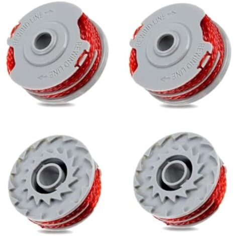 4 bobines de fil pour coupe-bordure Flymo FLY021 513937190, double bobine en nylon standard avec alimentation automatique,bobine fil rechange nylon pour Flymo Contour XT/500E/500 XT/Trim