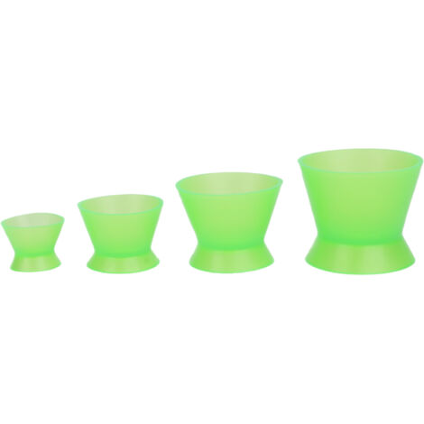 4 Bols en Silicone Souple pour Art, Soins de la Peau et Dentisterie - Vert