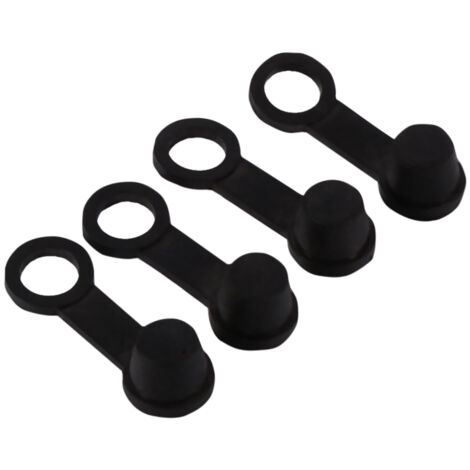4 Bouchons de Purge de Freins en Caoutchouc Noir avec Protection Anti-Poussière - JINFGERNE - 8 mm - Idéaux pour Motos et Voitures, Durable et Pratique