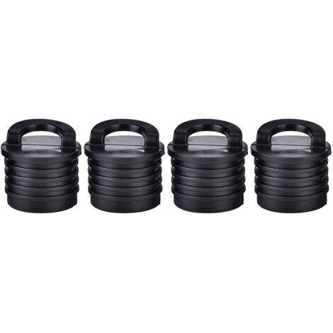 4 Bouchons de Vidange pour Kayak, Canoë et Bateau - Noir - Accessoires Nautiques