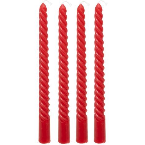 4 bougie-bâtons Twist many rouge 180g - Atmosphera créateur d'intérieur