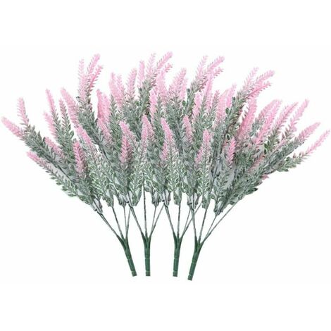 4 bouquets of artificial flowers flocked artificial flowers lavender plant artificial flowers potted decoration （pink)