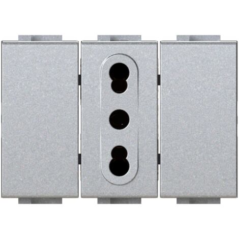 4 box presa corrente 10/16a e 2 bitappo per livinglight tech colore grigio 4b.nt.bt