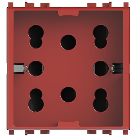4 box presa polivalente side compatibile vimar plana 10/16a rossa 4b.v14r.h21