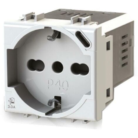 4 box presa schuko p40 con usb 3.0a con connettore tipo c per vimar arkè colore bianco 4b.v19b.p40.usb