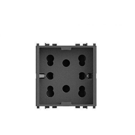 4 box presa side bipasso e schuko compatibile vimar arke grigio 4b.v19.h21