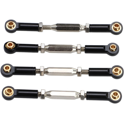 4 Bras de Suspension en Alliage Noir pour RC 1/10 2WD, Réduction des Vibrations, Haute Précision (70-80mm)