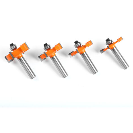4 brocas para fresadora de madera de 8 mm y 4 hojas, juego de cortadores de ranurado en forma de T, herramienta de corte para carpintería, naranja, altura de la hoja: 4 mm, 6 mm, 8 mm, 10 mm