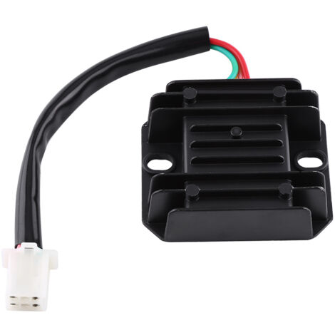 4 broches 12 Régulateur de tension Redresseur pour moto 150-250 cm3, scooter, cyclomoteur, quad Noir