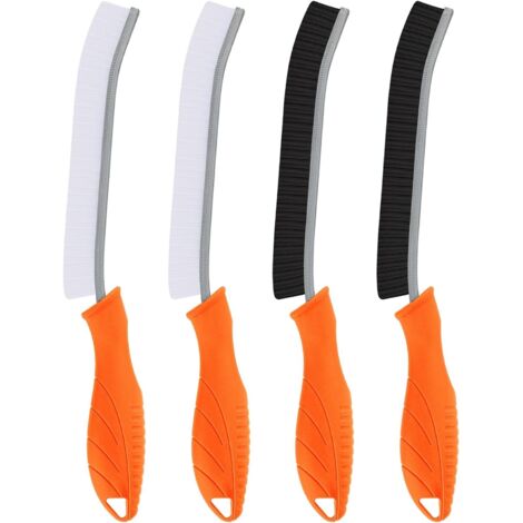 4 Brosse Nettoyage Joints, Poils Durs Acier Inoxydable, Ergonomique Mural, Salle De Bain Cuisine