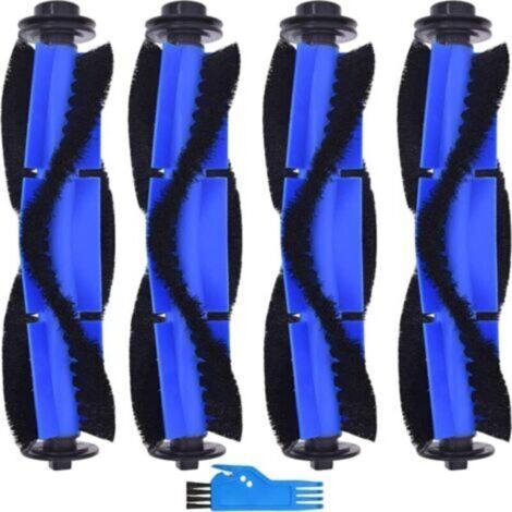 4 brosses de Rechange pour Eufy 11S MAX/15CMAX/30CMAX/G30 EDGE/G10 HYBRID Robot Aspirateurs Pièces Accessoires(4 brosses principales + 1 brosse de nettoyage)